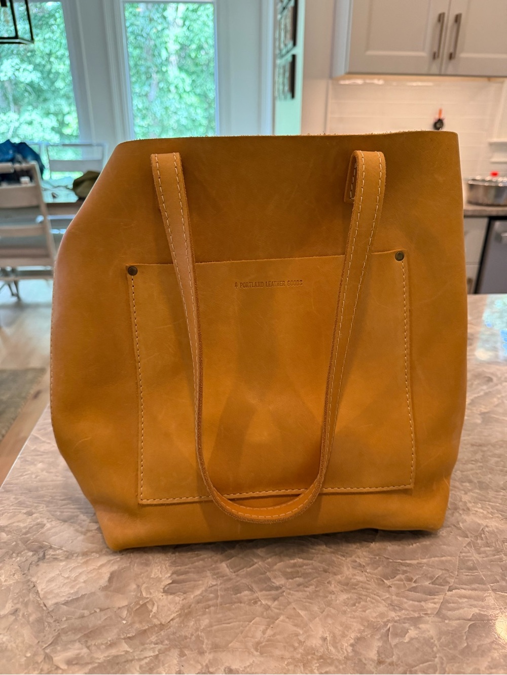 Portland Leather Mustard Yellow Leather Tote